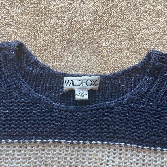 Wildfox Wool Blend Color Block Short Sleeve Knit Sweater XS - Picture 4 of 8